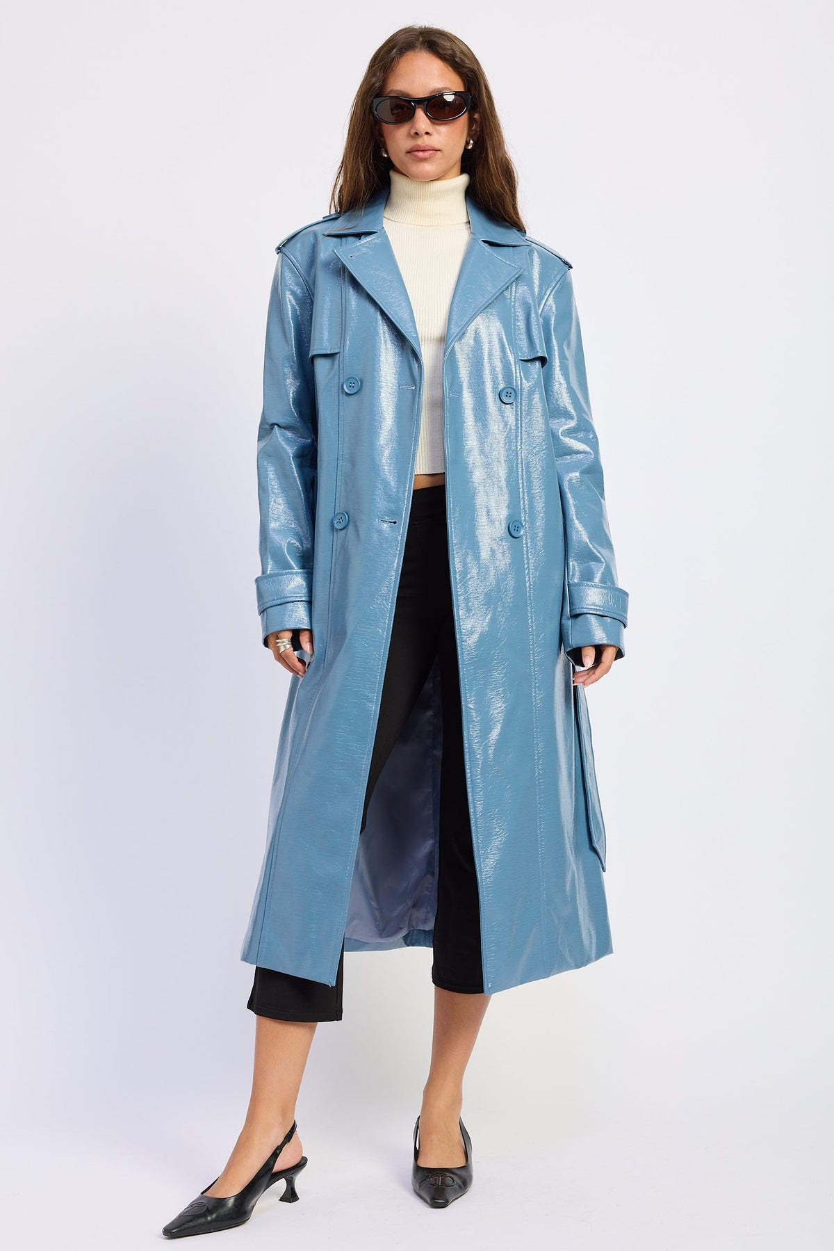 Madelyn Faux-Leather Trench