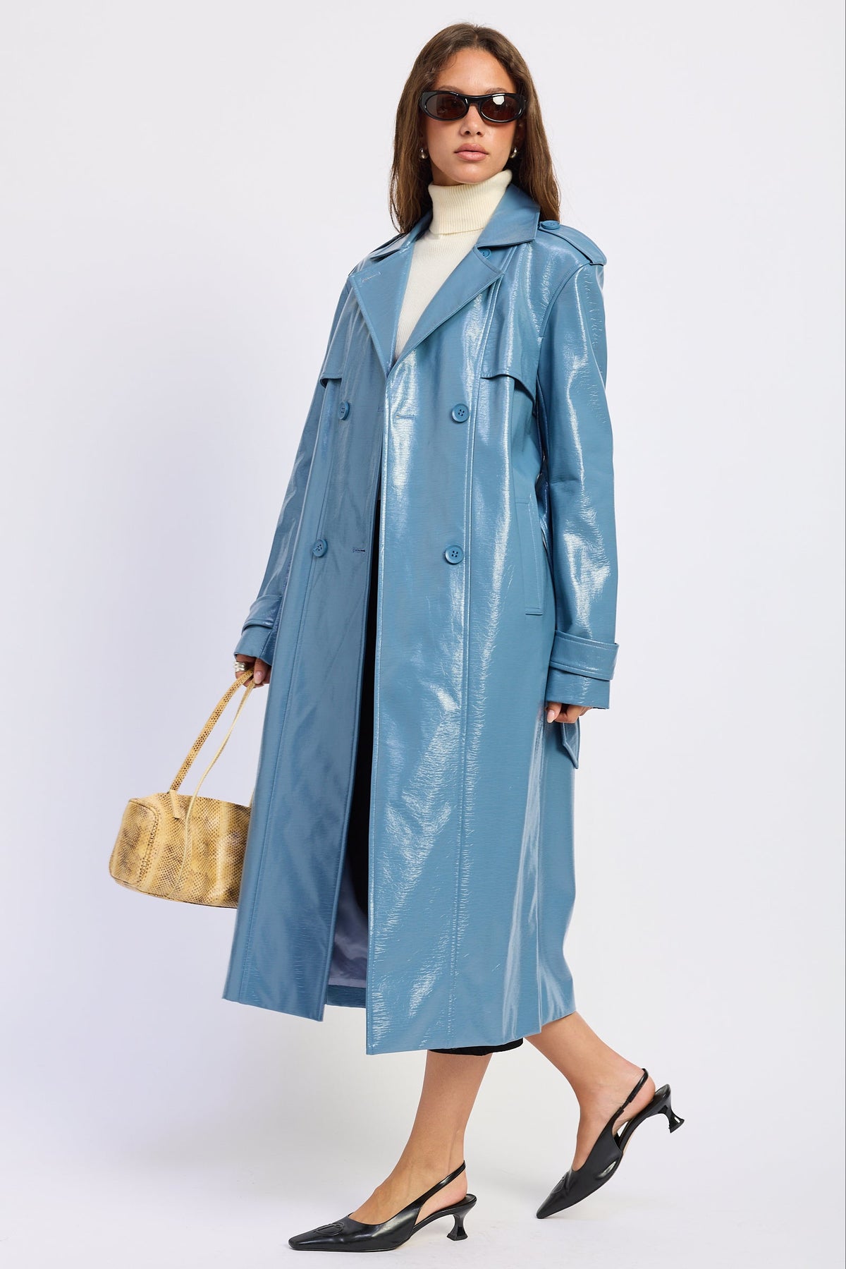 Madelyn Faux-Leather Trench