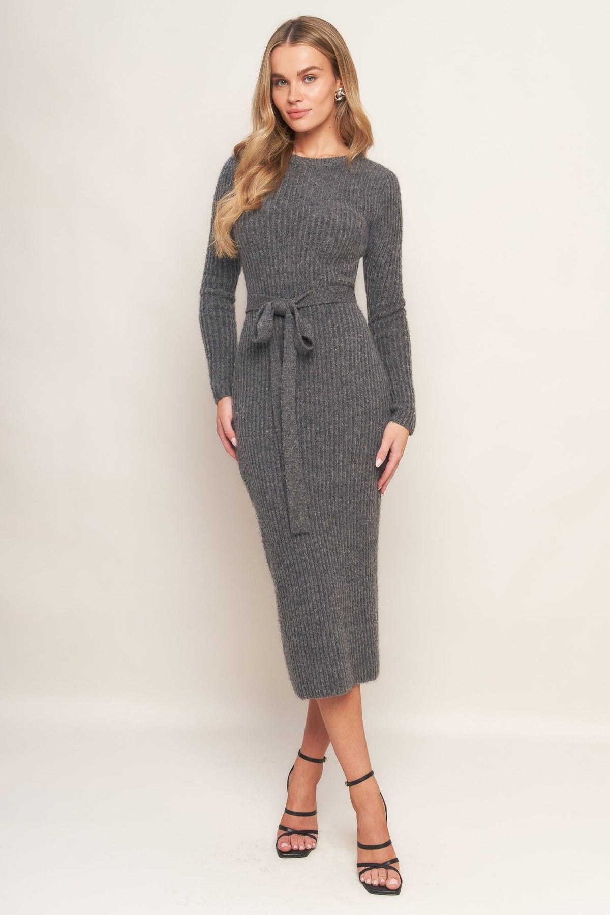 BE GOOD TO ME SWEATER MIDI DRESS