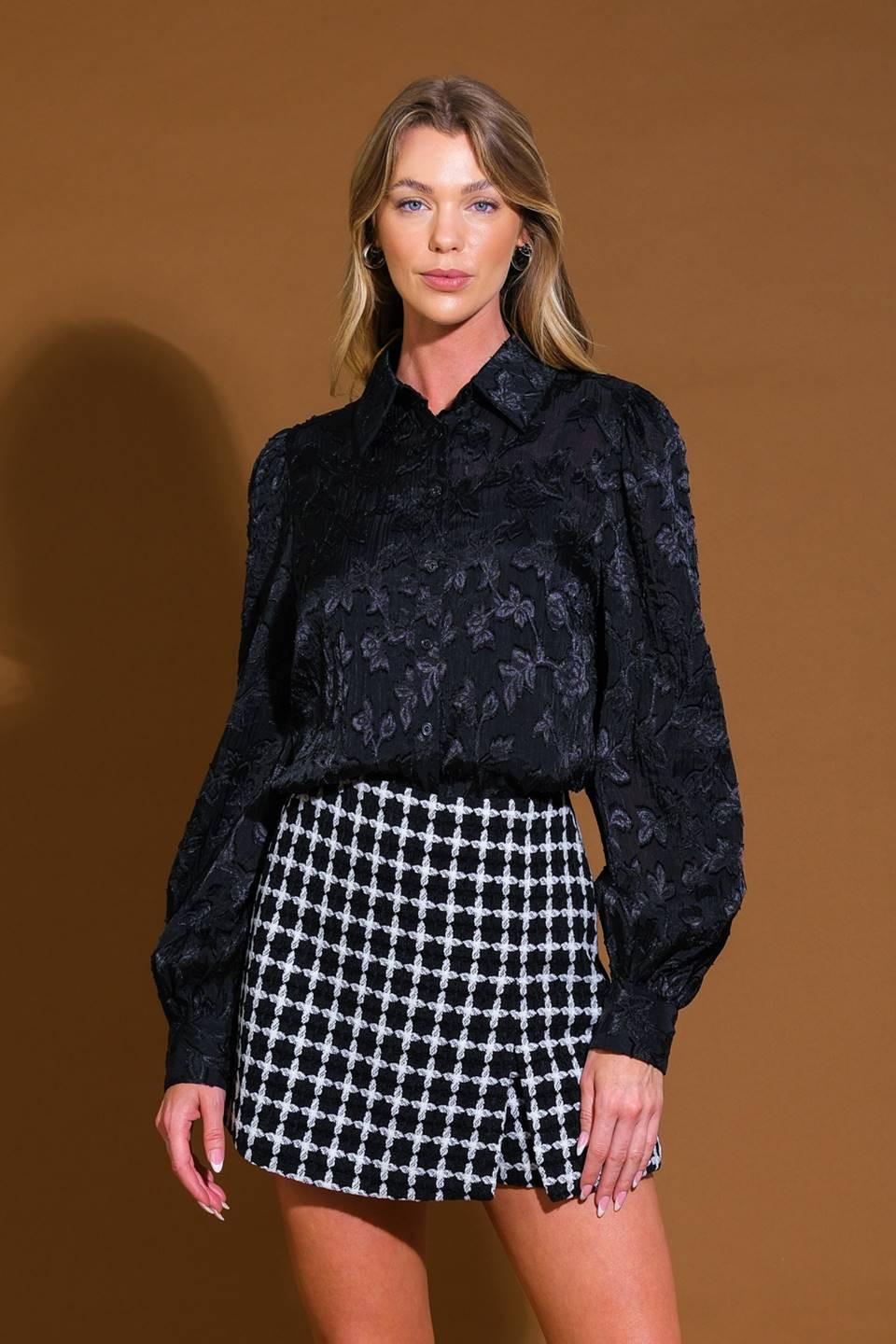 JACQUARD WOVEN TOP