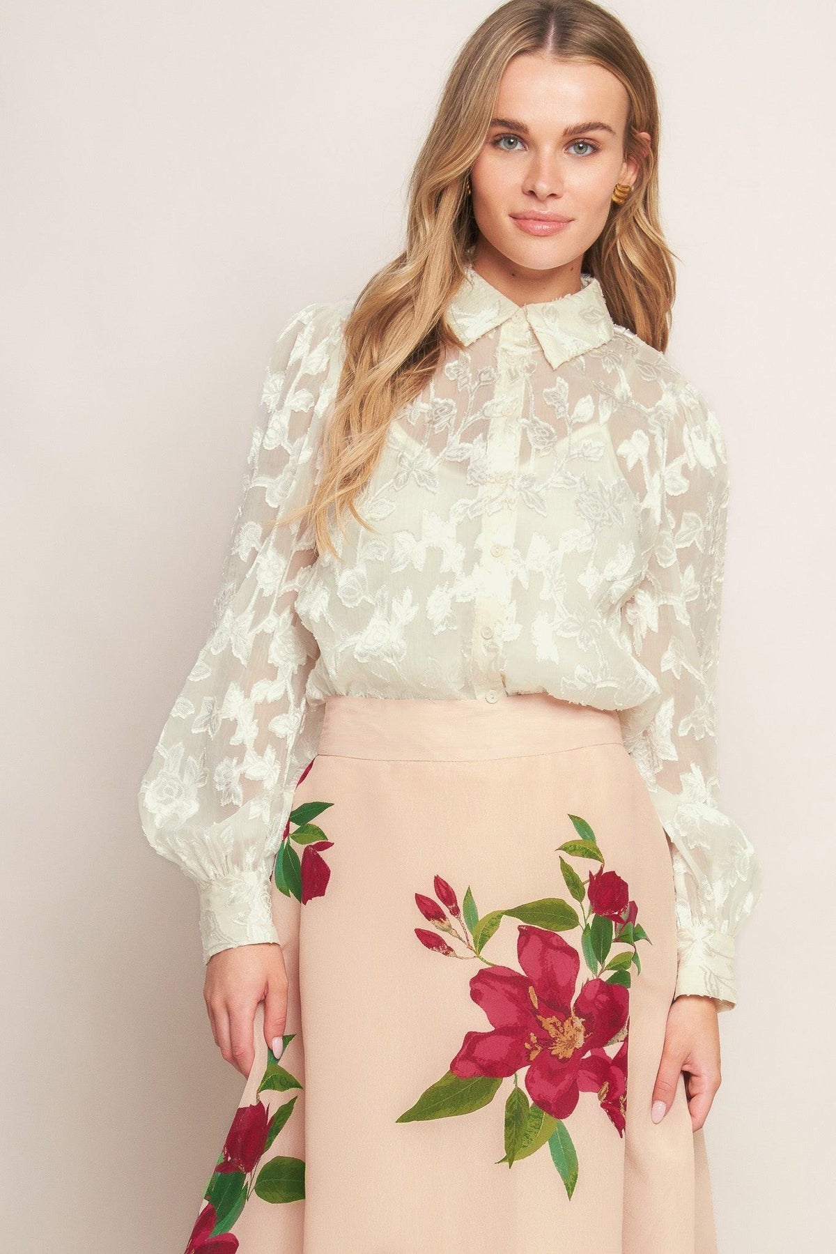 JACQUARD WOVEN TOP