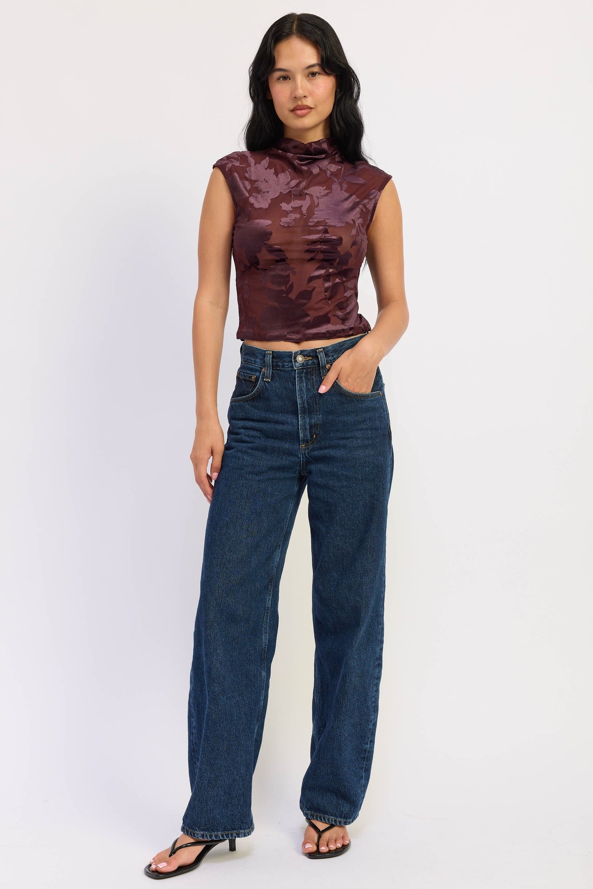 Lucia Mock-Neck Knit Top