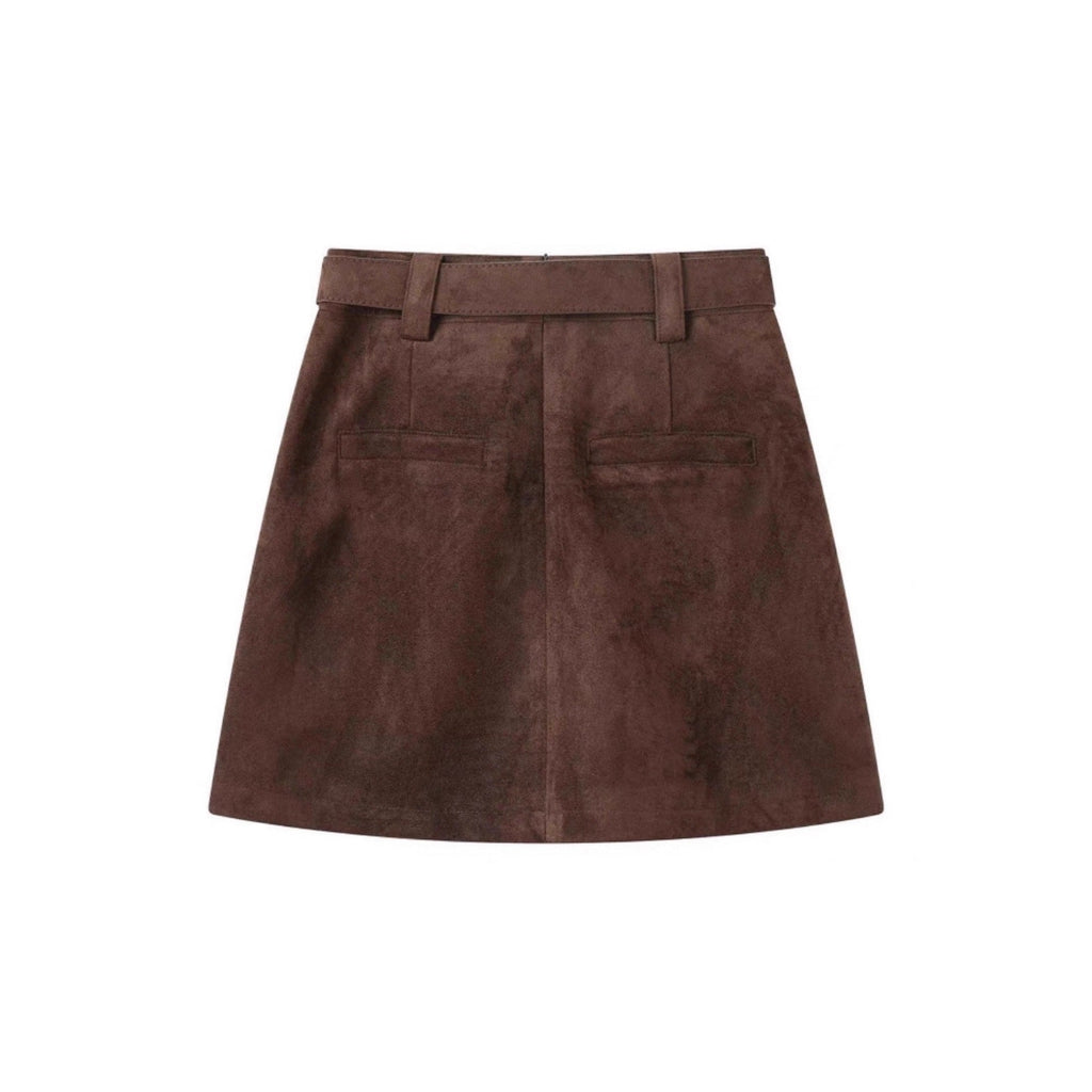 Coffee A-Line Mini Skirt — additional view 2