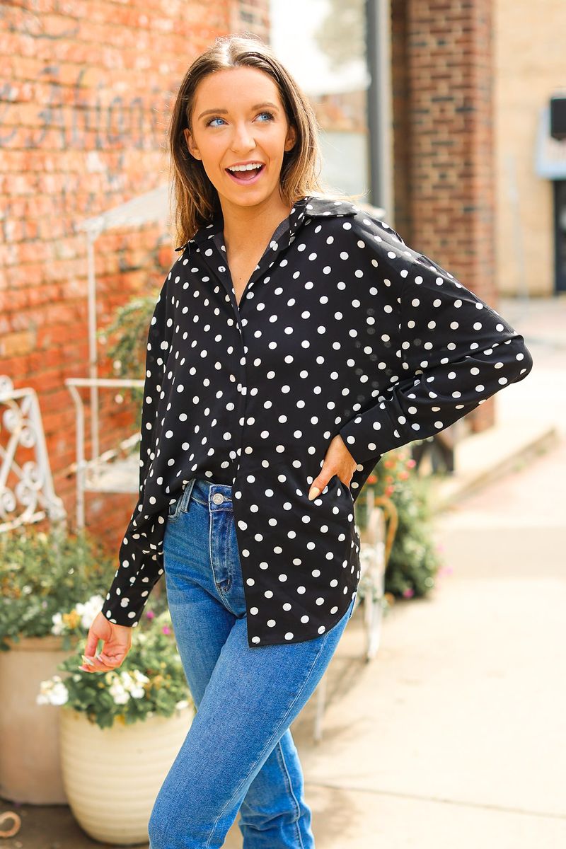 Kathryn Classic Button-Up, Polka-Dot — additional view 21