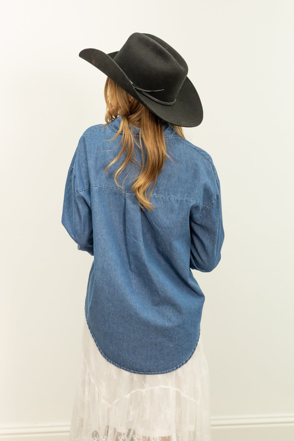 Kathryn Classic Button-Up, Chambray — additional view 8