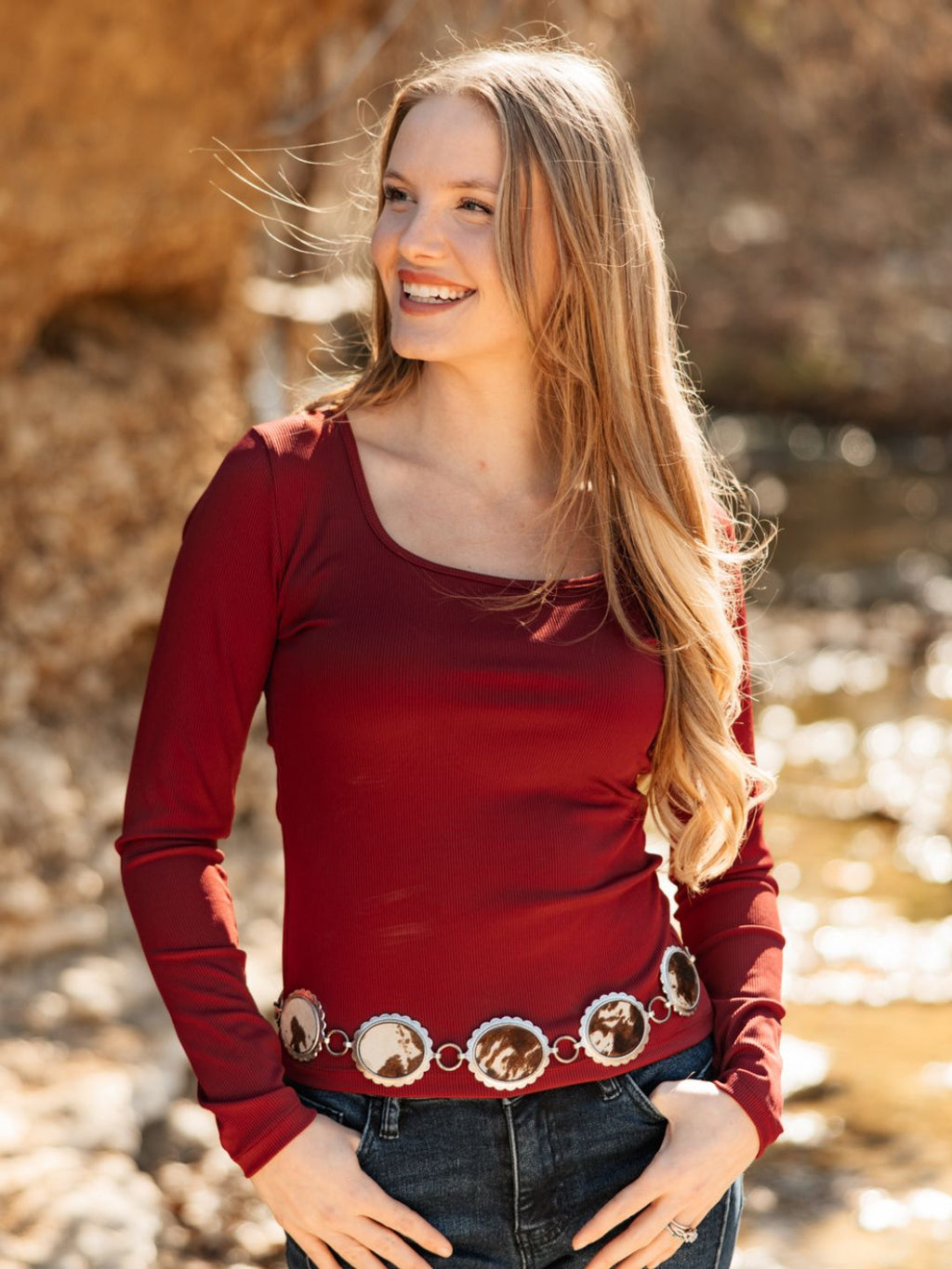 Square Neck Long Sleeve Top