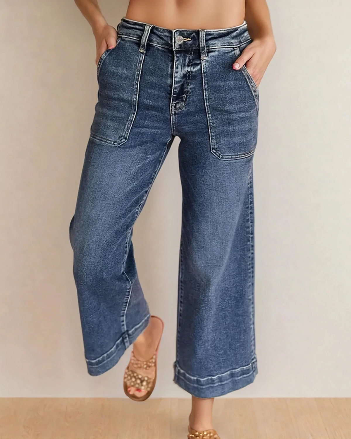 Willow Cropped High Rise Wide Leg Jeans
