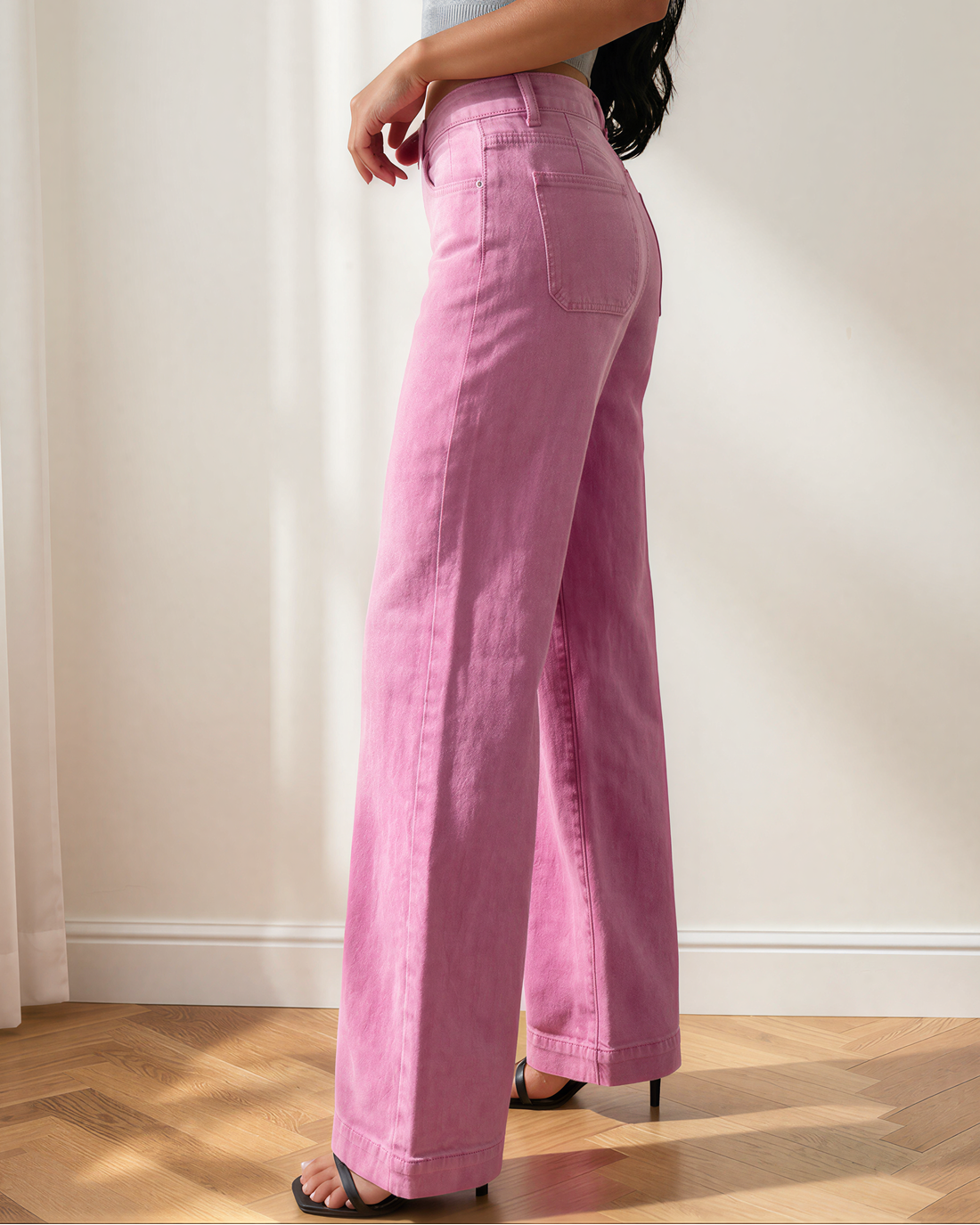 Brooke Wide Leg Jeans | High Rise Double Button Denim — additional view 9