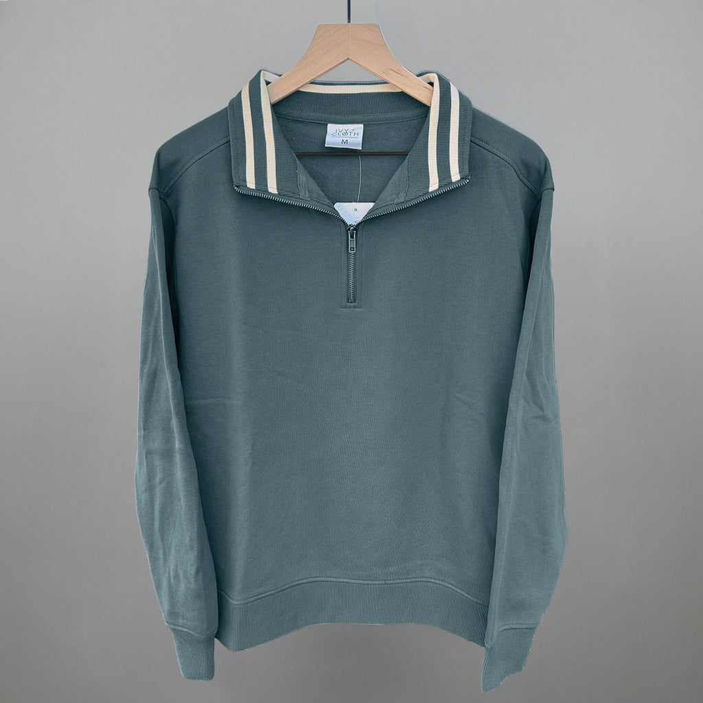 Stripe Quarter Zip Pullover