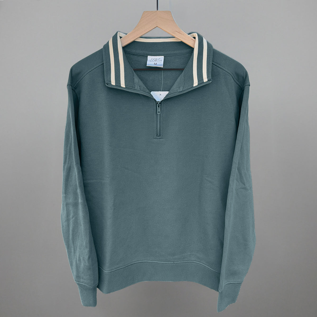 Stripe Quarter Zip Pullover