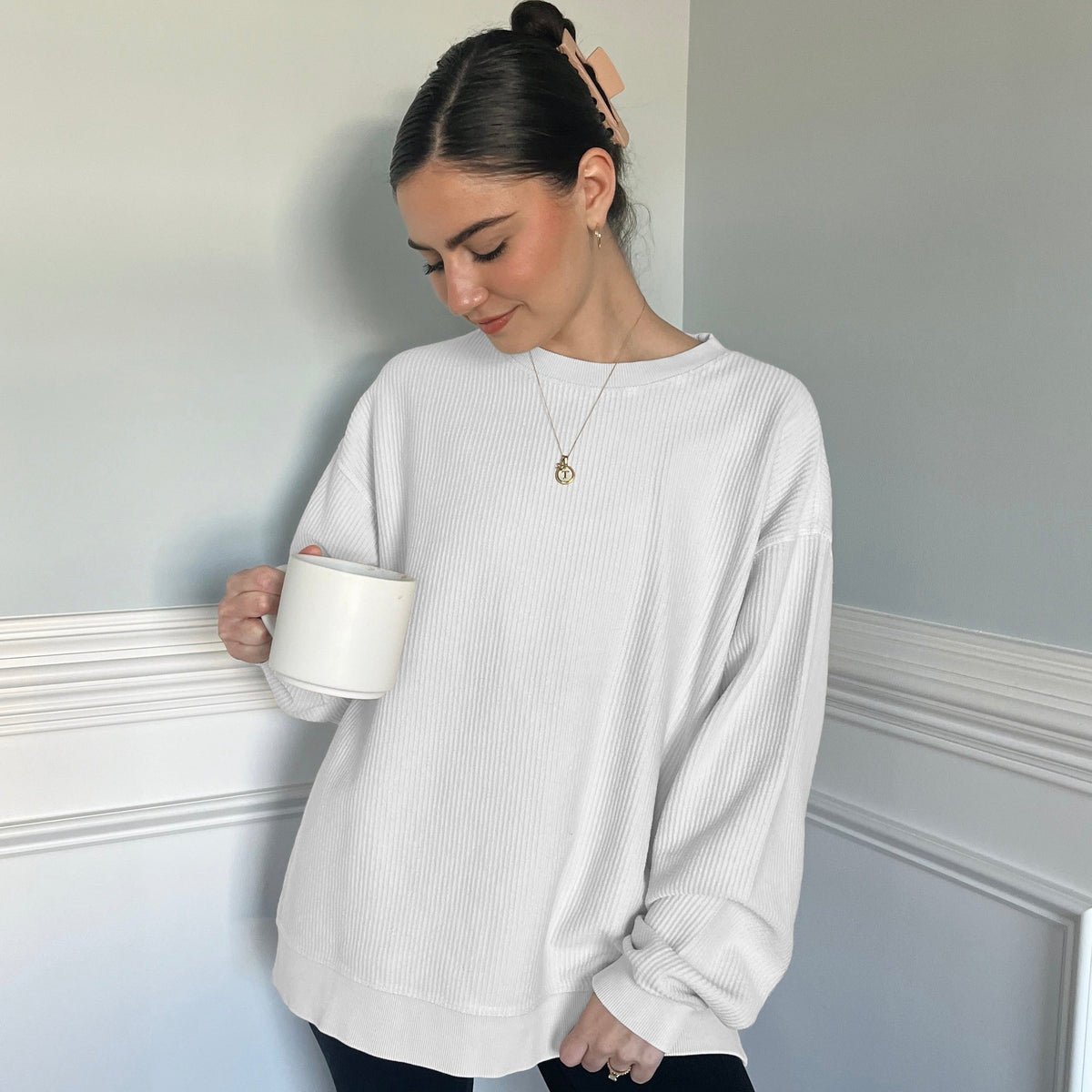 Oversized Corded Crew
