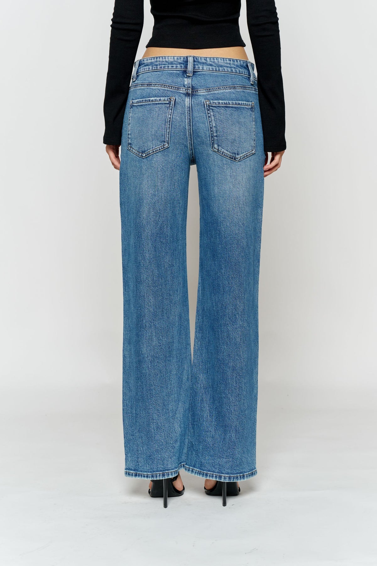 Mid Waist Relaxed Wide Leg Jeans — additional view 9