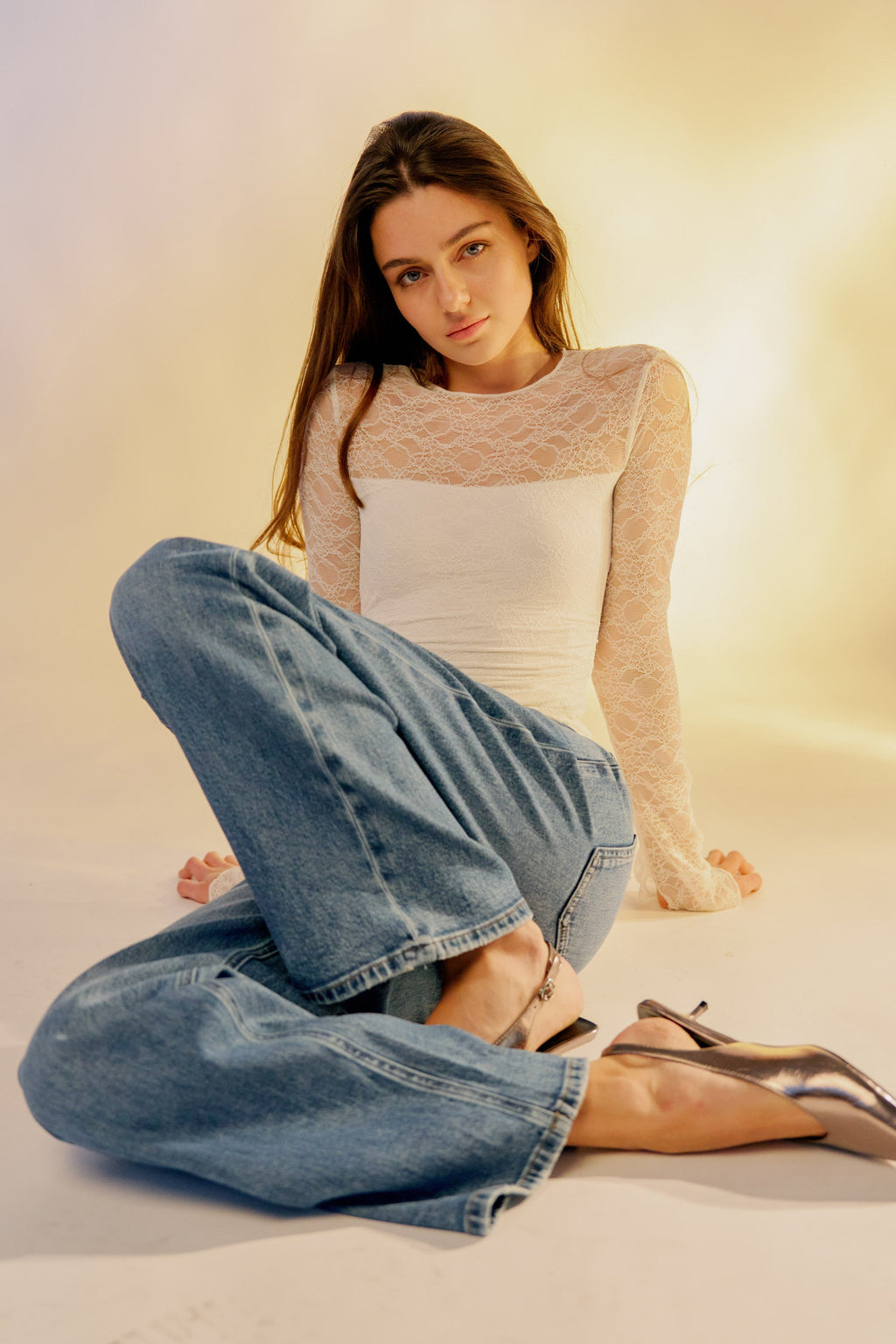 Mid Waist Relaxed Wide Leg Jeans — additional view 2