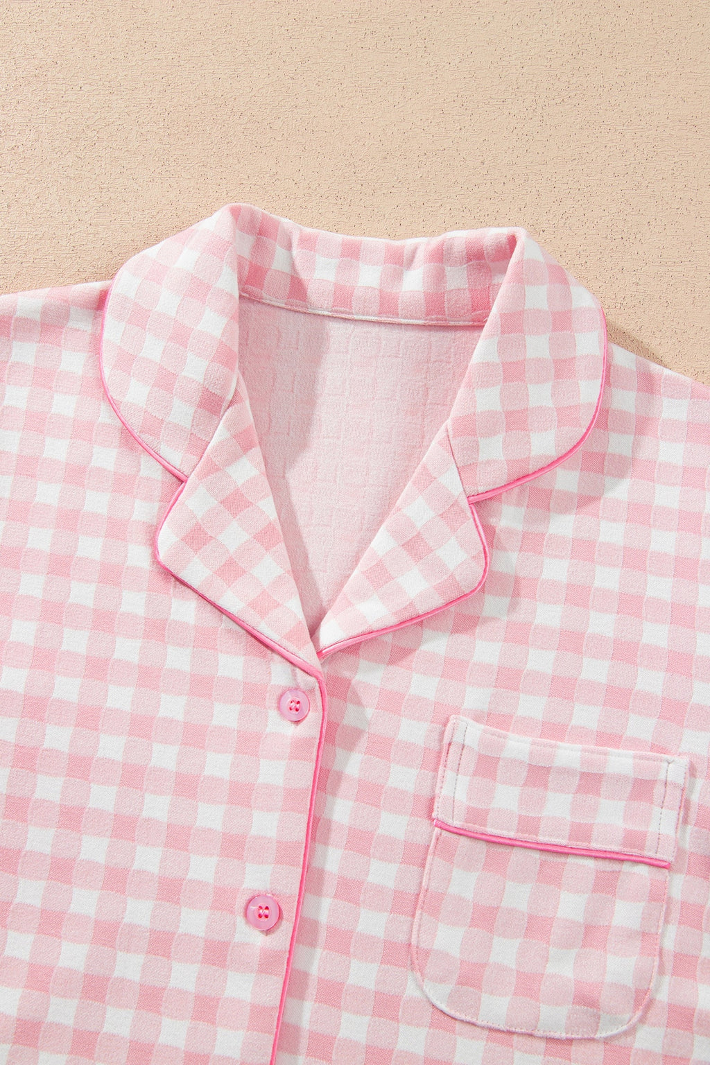Gingham Long Sleeve Shirt & Pants Pajama Set — additional view 4