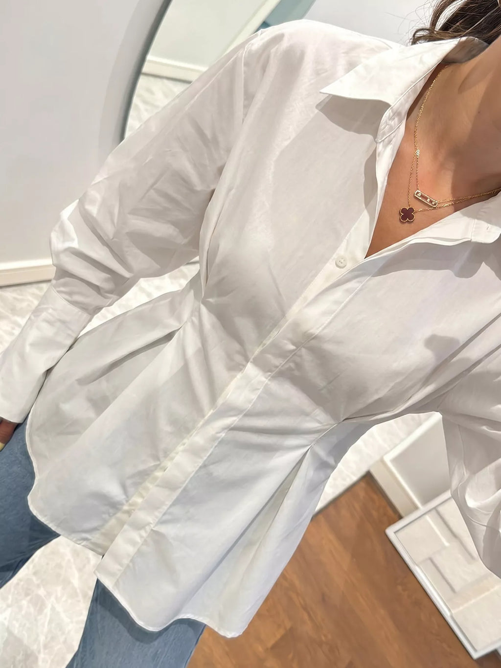 Cotton Lantern-Sleeve Shirt — additional view 2