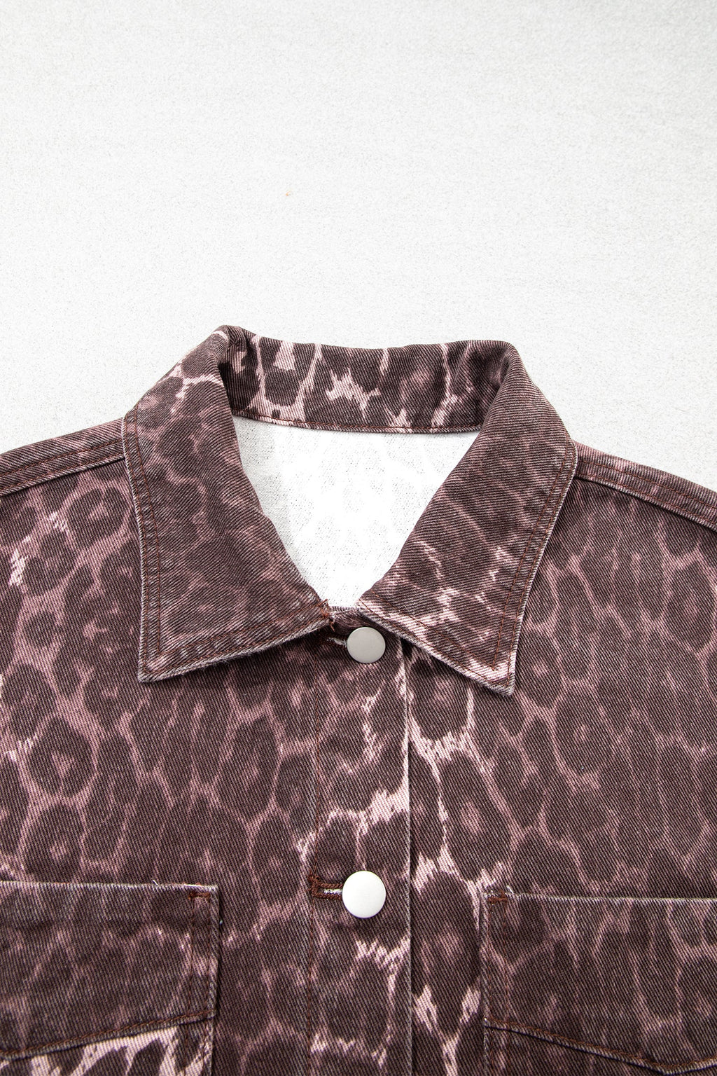 Leopard Denim Patch Pocket Oversized Jacket — additional view 4