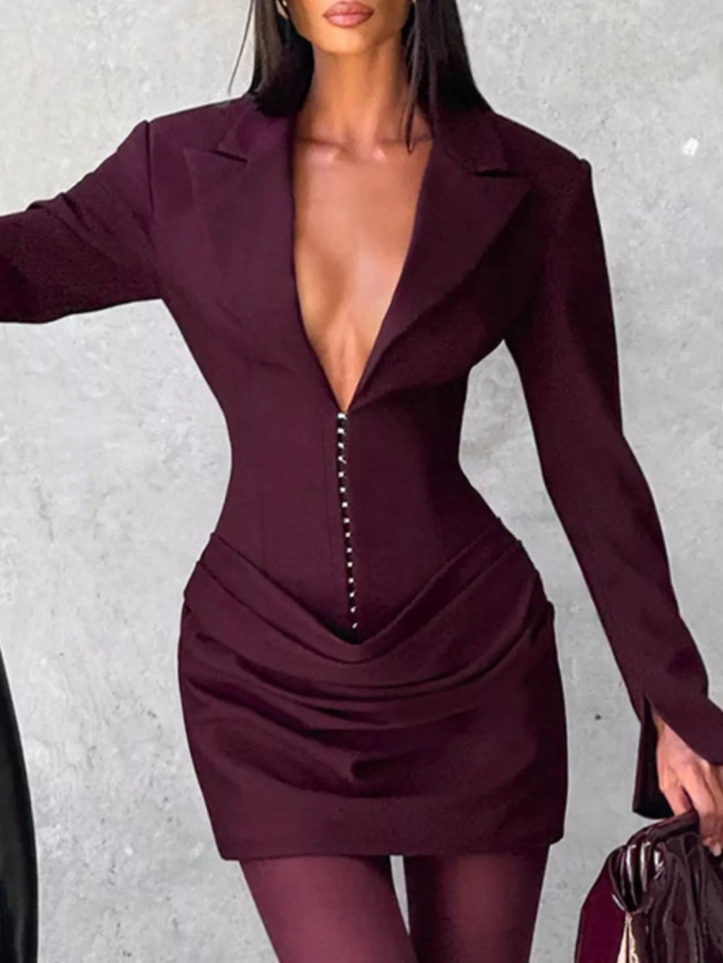 Long-Sleeve Blazer Mini Dress — additional view 17