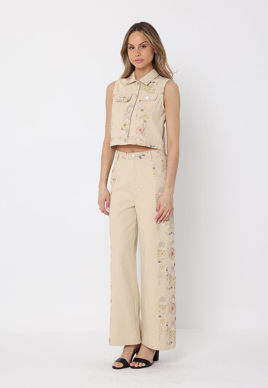 Floral Wide-Leg Pants