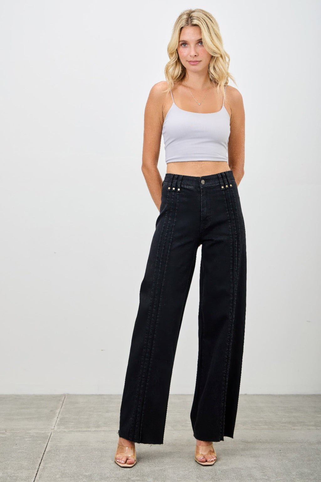 Front-Pleat Straight Jeans — additional view 2