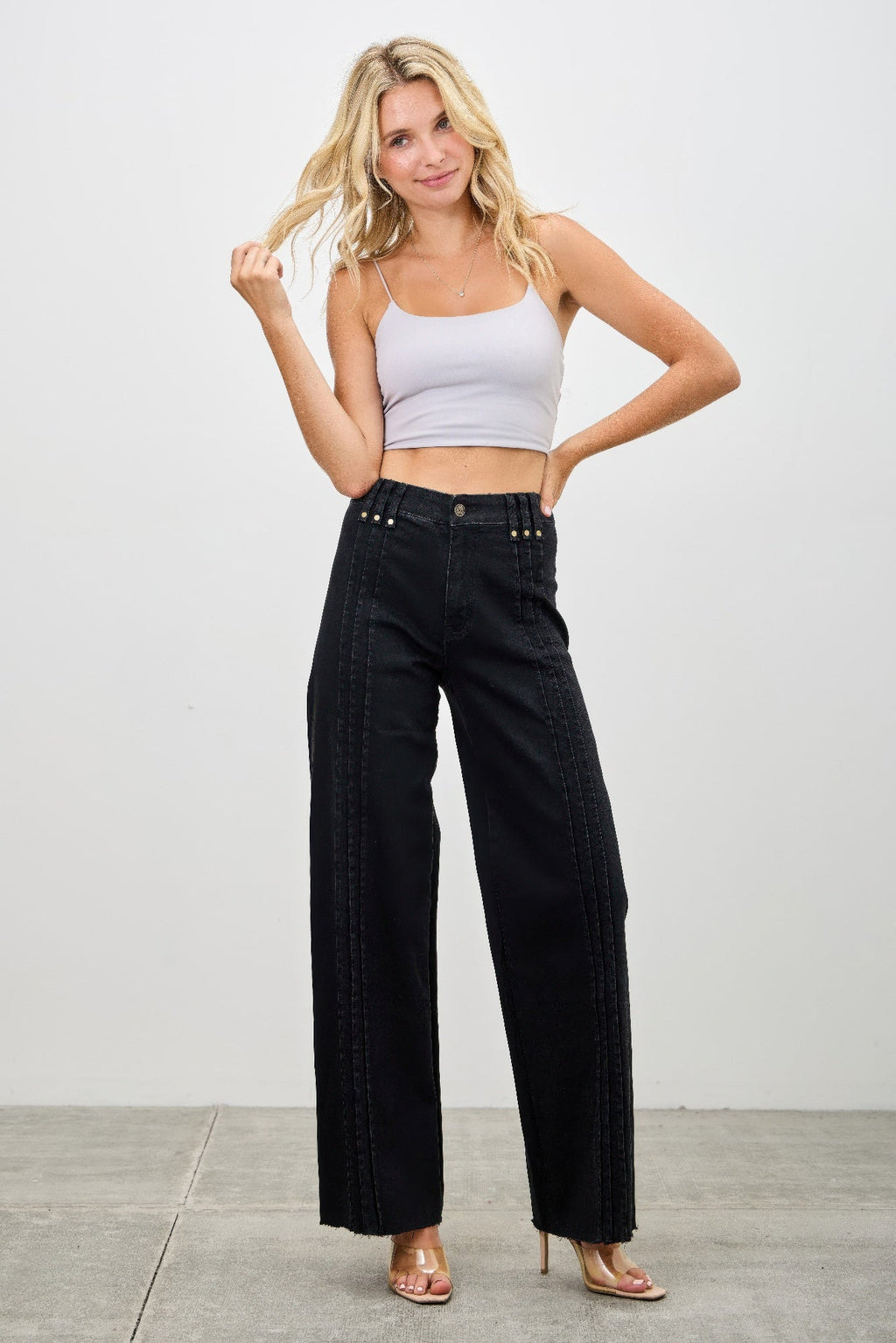 Front-Pleat Straight Jeans — additional view 3
