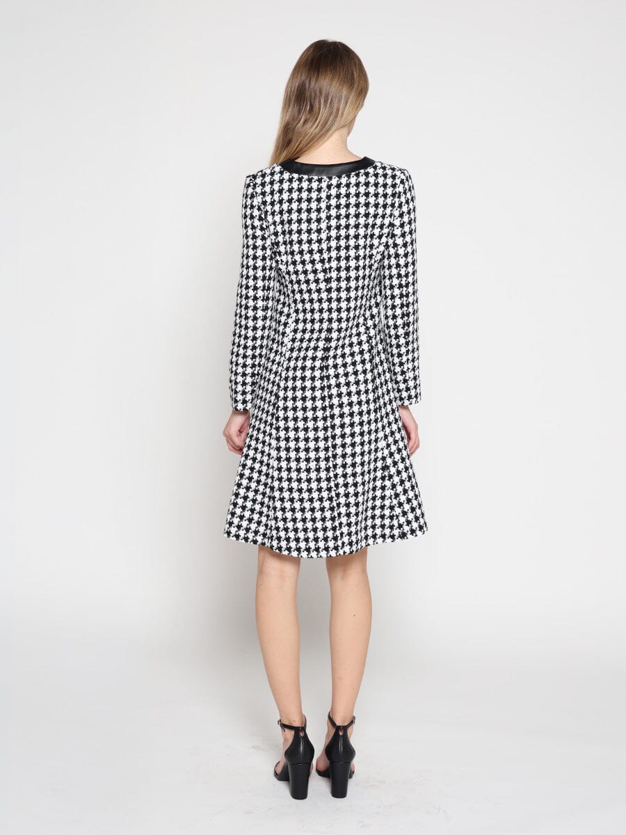 Gracia Fashion Women's Tweed Front Button Open Long Sleeve Dress — additional view 7