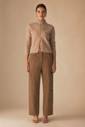 Curved-Panel Wide-Leg Pants