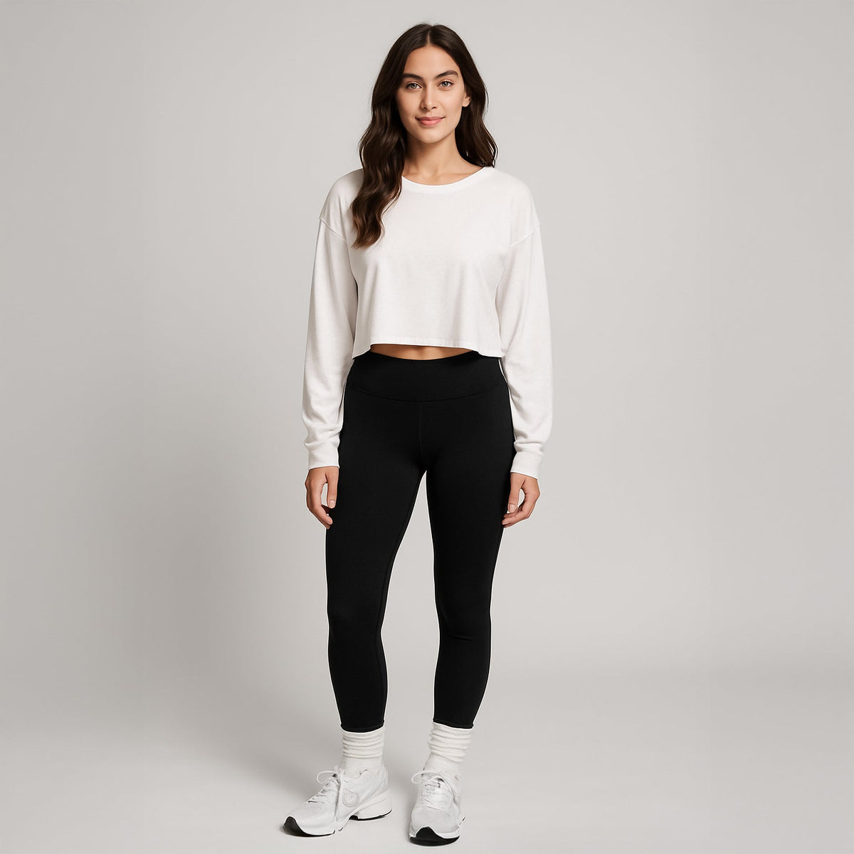 6045 - CLOSEOUT Women's Cropped Long Sleeve Tee