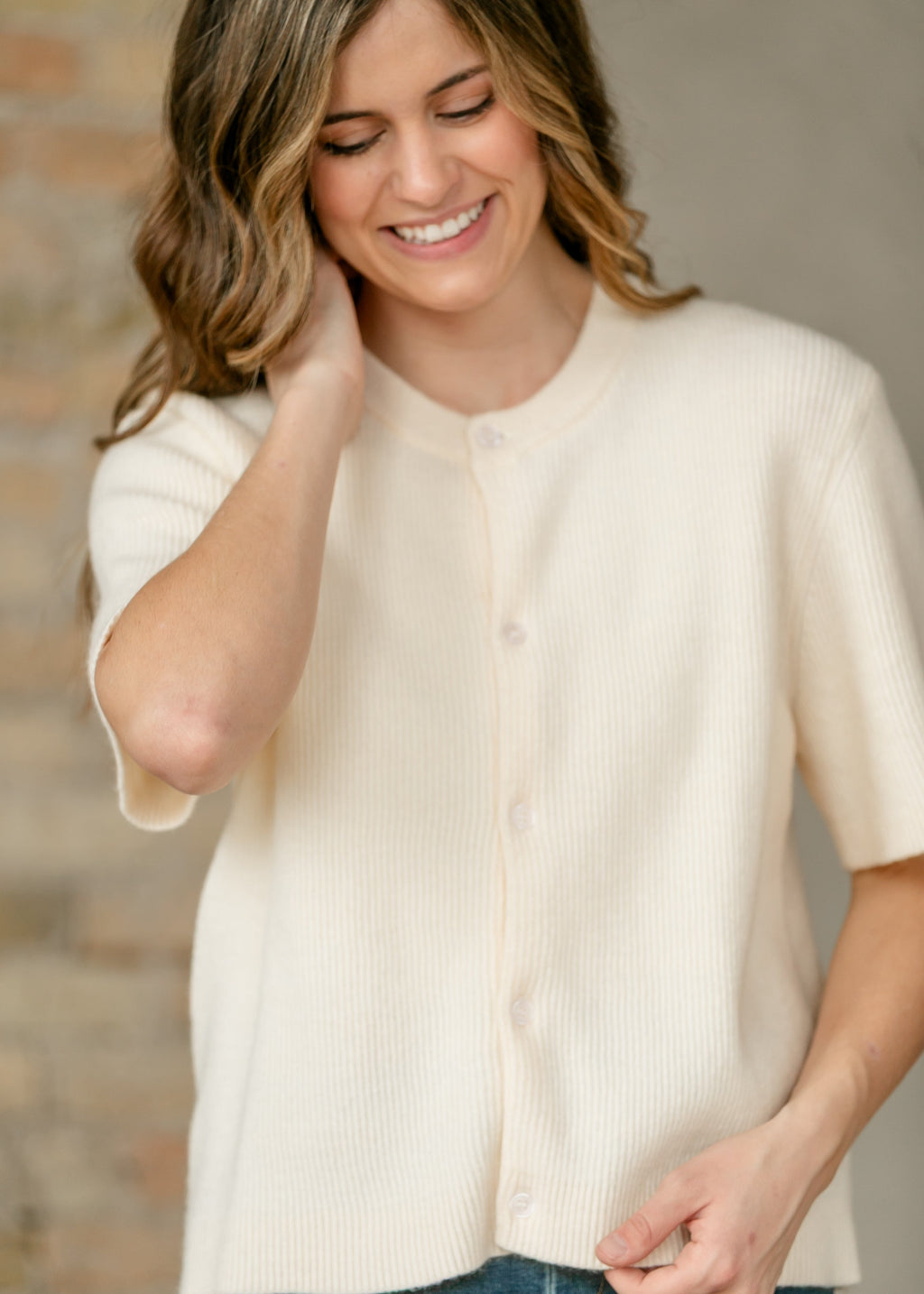 Zadie Short Sleeve Button Cardigan